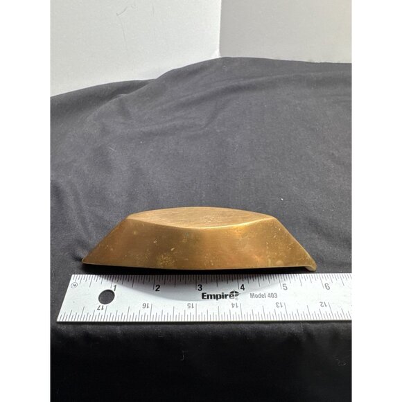 Vintage MCM Brass Canoe Shaped Cape Cod Decorative Trinket Tray Paperweight Asht - Picture 3 of 5
